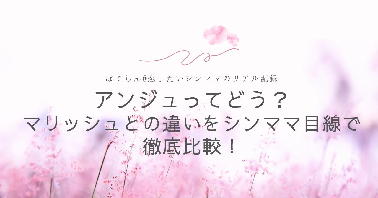 アンジュってどう？ マリッシュとの違いをシンママ目線で徹底比較！